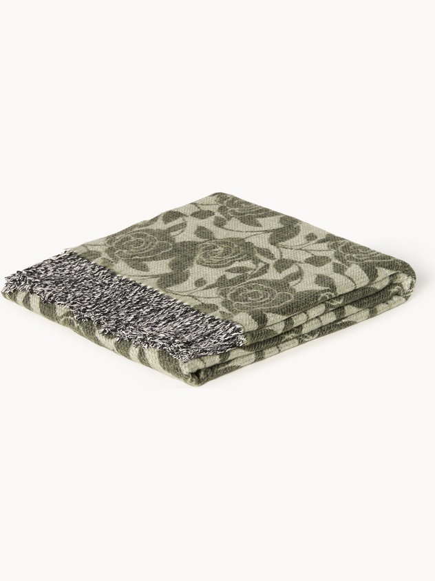 Plaid in misto cotone fantasia floreale
