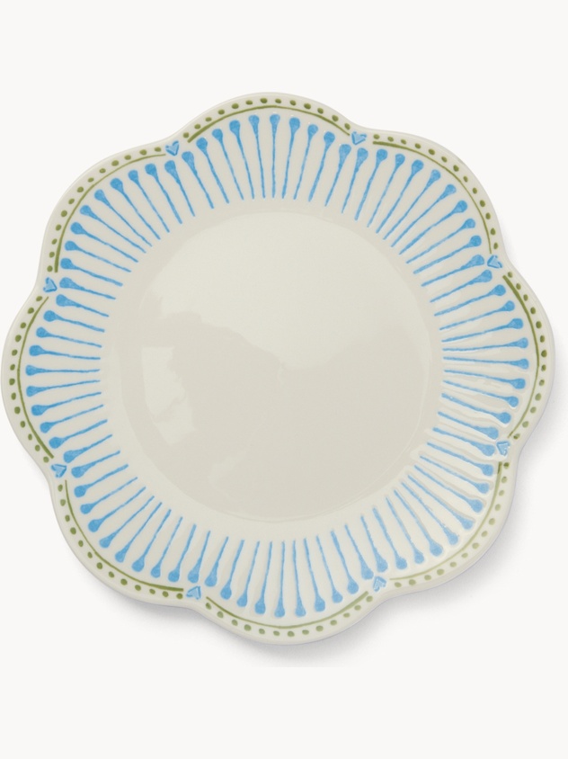 Piatto piano in porcellana motivo fiorellini