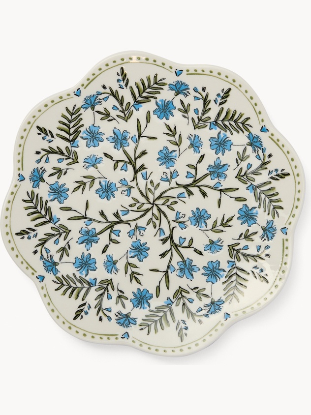 Piatto frutta in porcellana motivo fiorellini