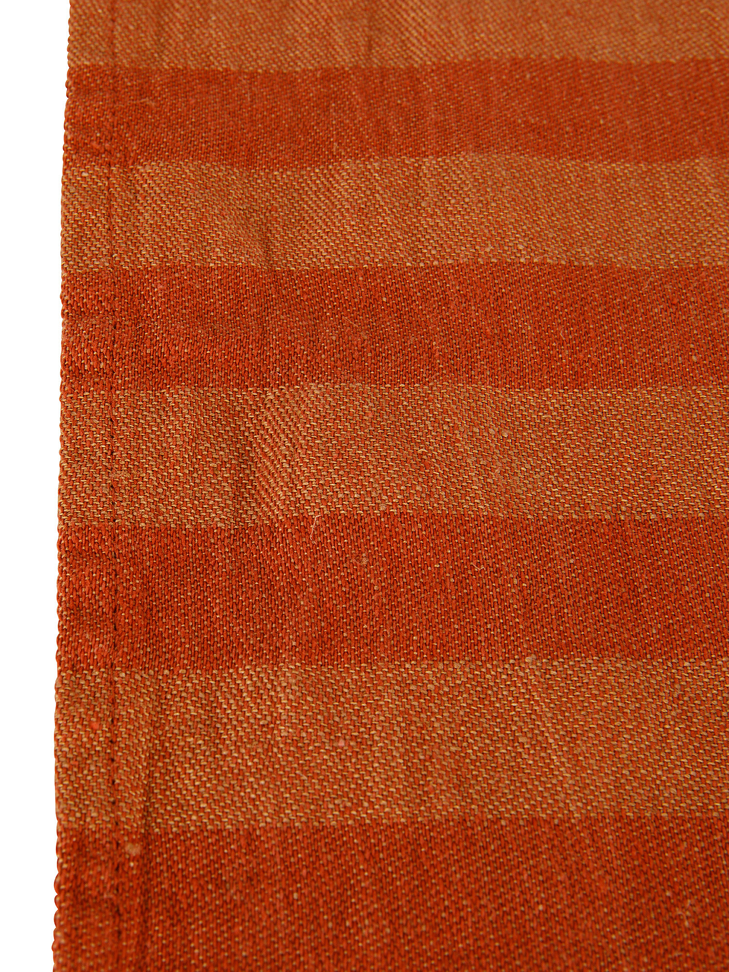 Striped linen and cotton table runner, Brown, large image number 1