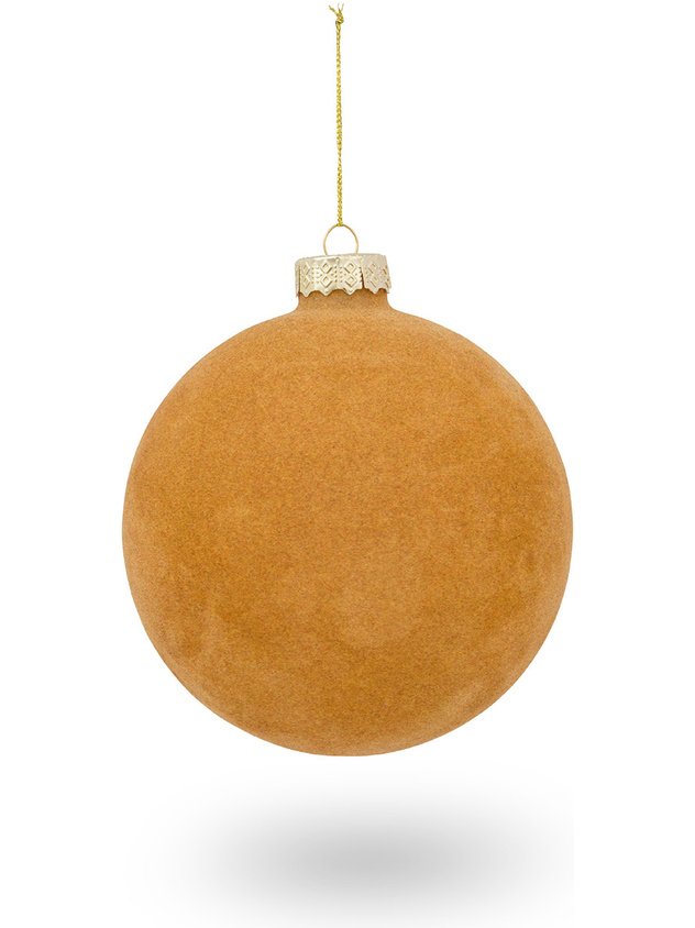 Sfera in vetro decorata a mano effetto velluto