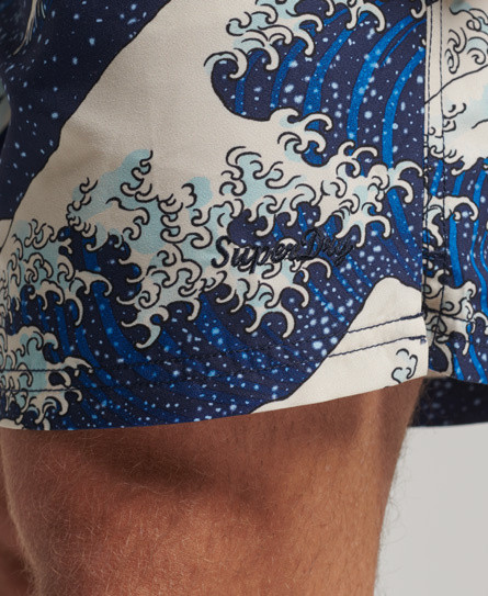 Superdry Sea Wave Print Boxer Trunks, Royal Blue, large image number 4