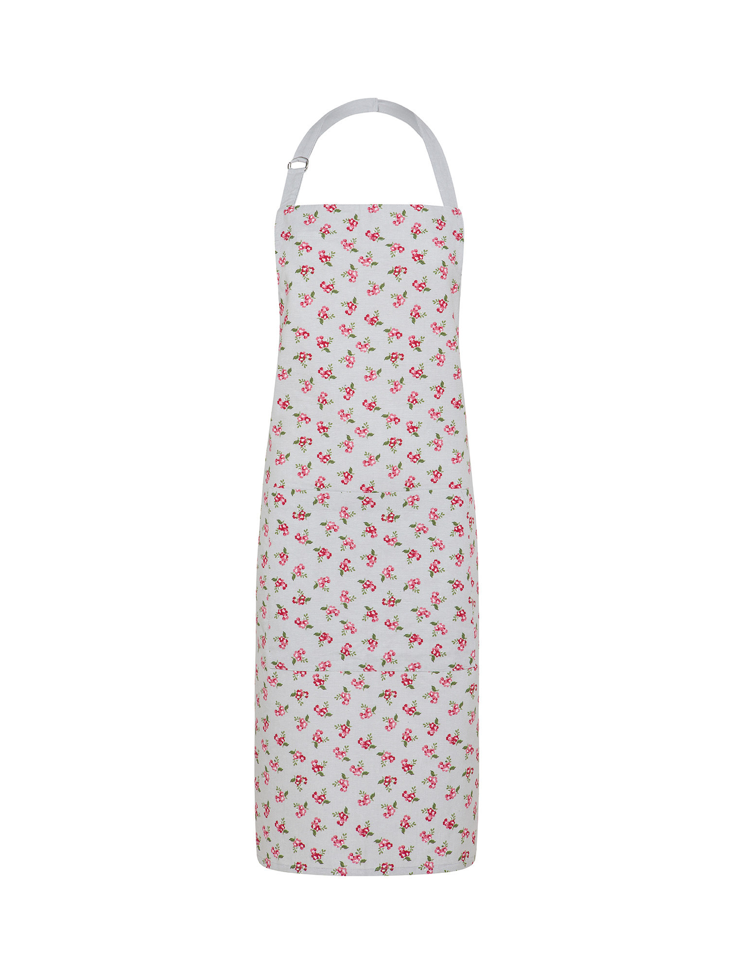 100% cotton kitchen apron with small flowers pattern, Pink, large image number 0