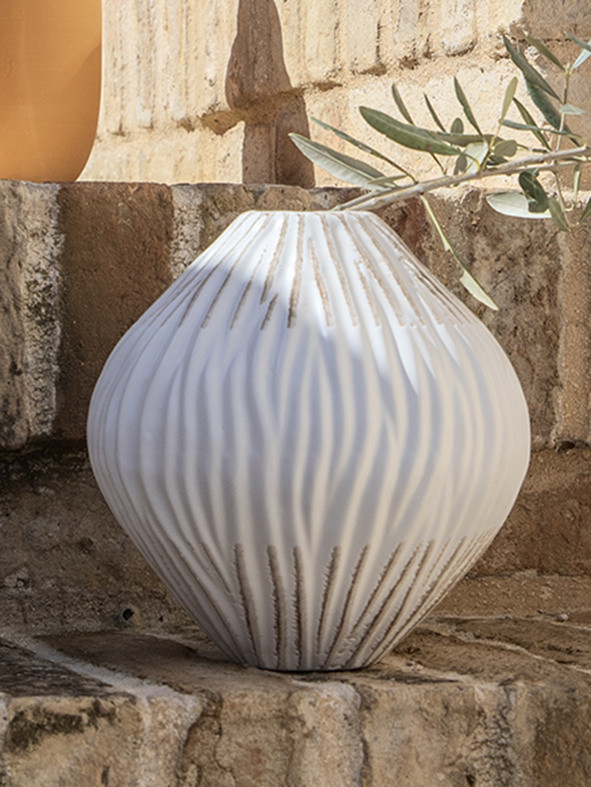 Vaso in ceramica portoghese, Bianco, large image number 2