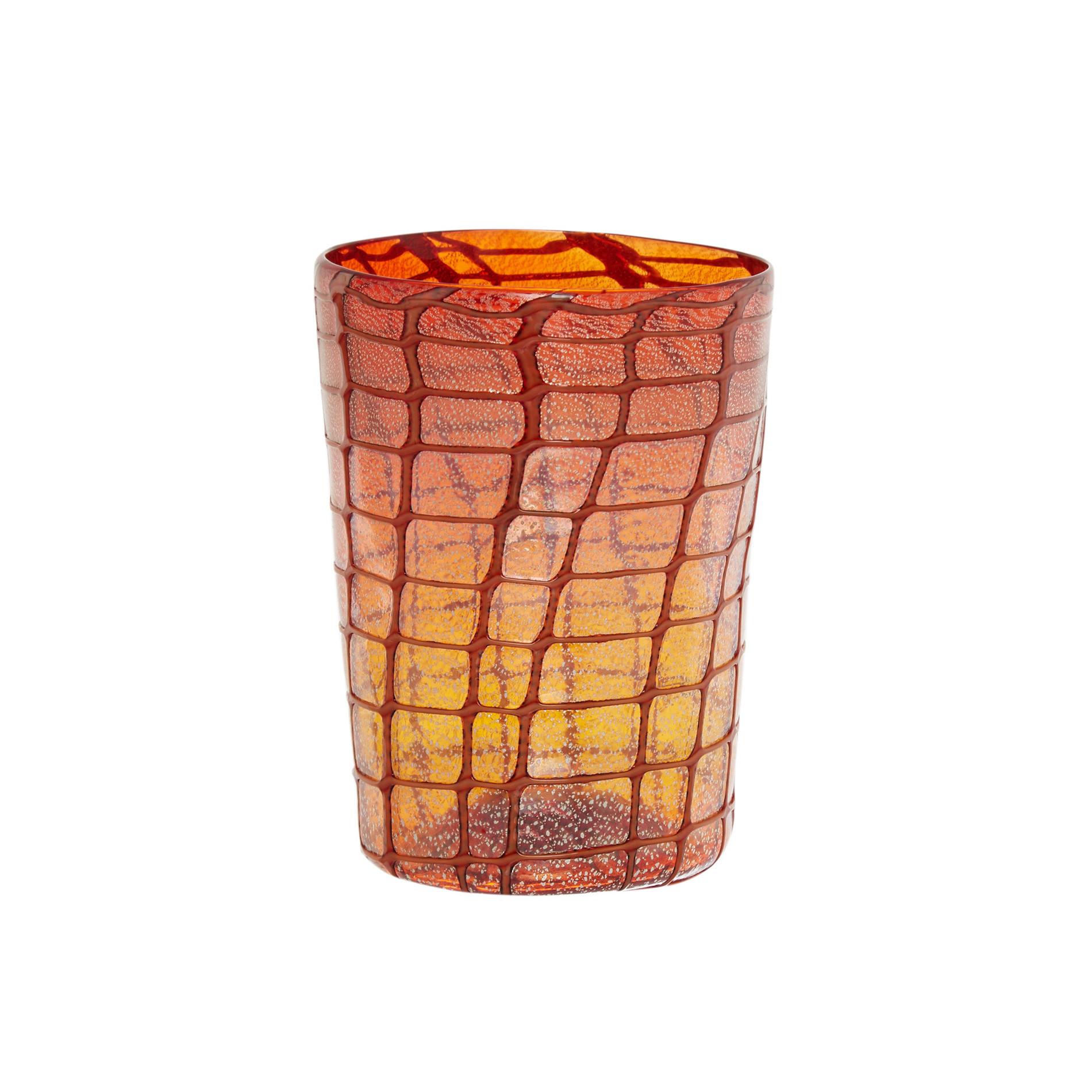 Bicchiere vetro di Murano decorazione a rete, Multicolor, large