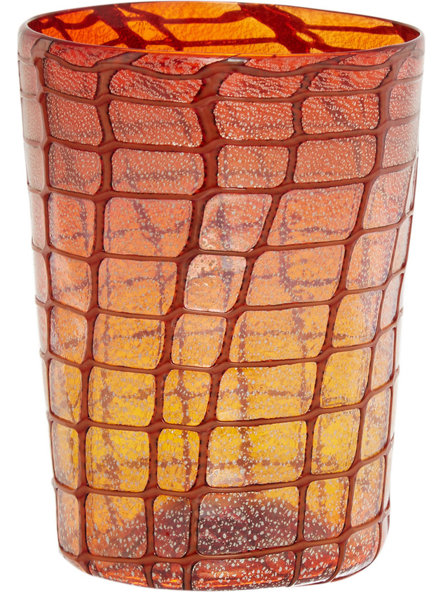 Bicchiere vetro di Murano decorazione a rete