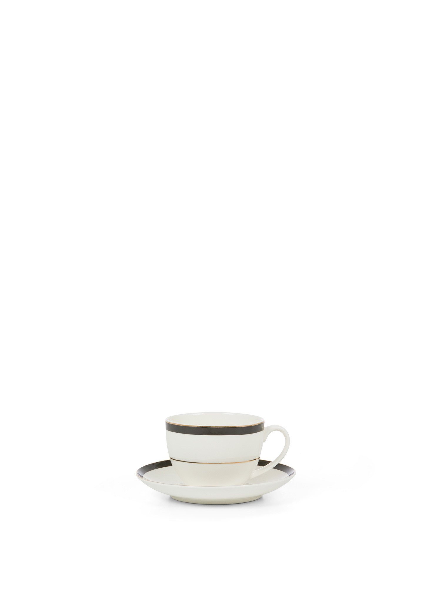New bone china tea cup with black thread, White, large image number 0