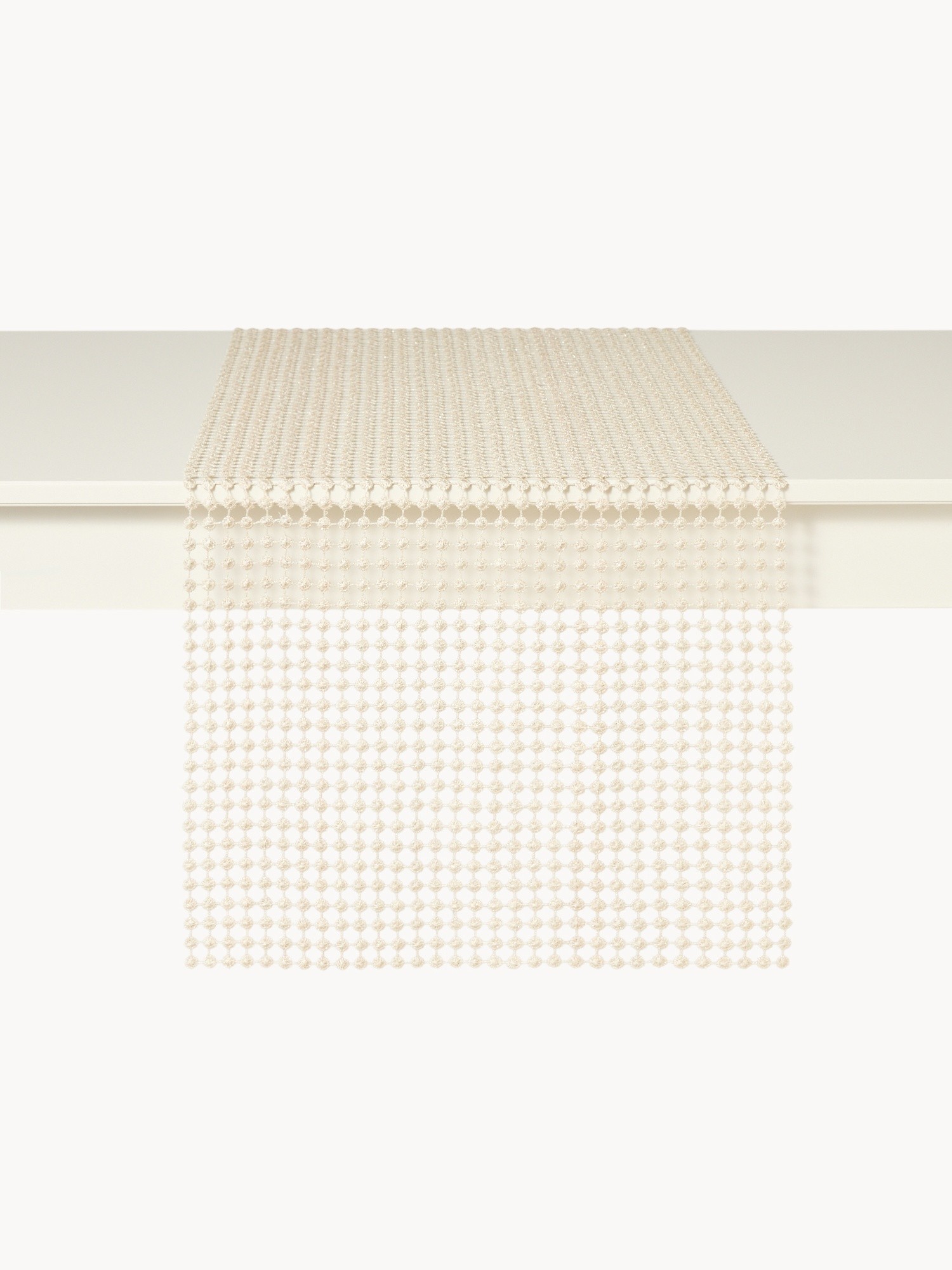 Perforated champagne lurex tablecloth, Champagne Yellow, large image number 1