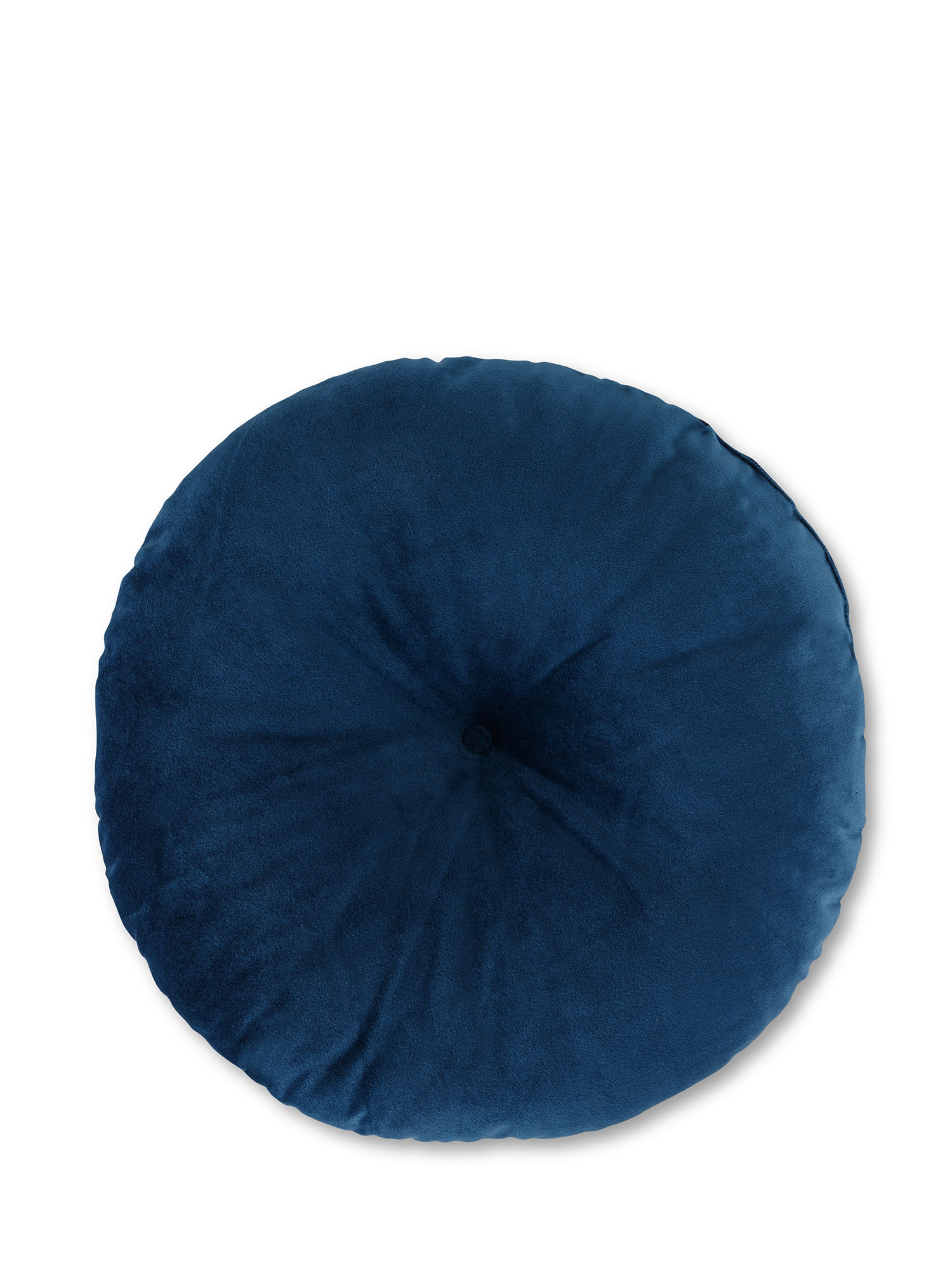 Cuscino rotondo in velluto, Blu scuro, large image number 1