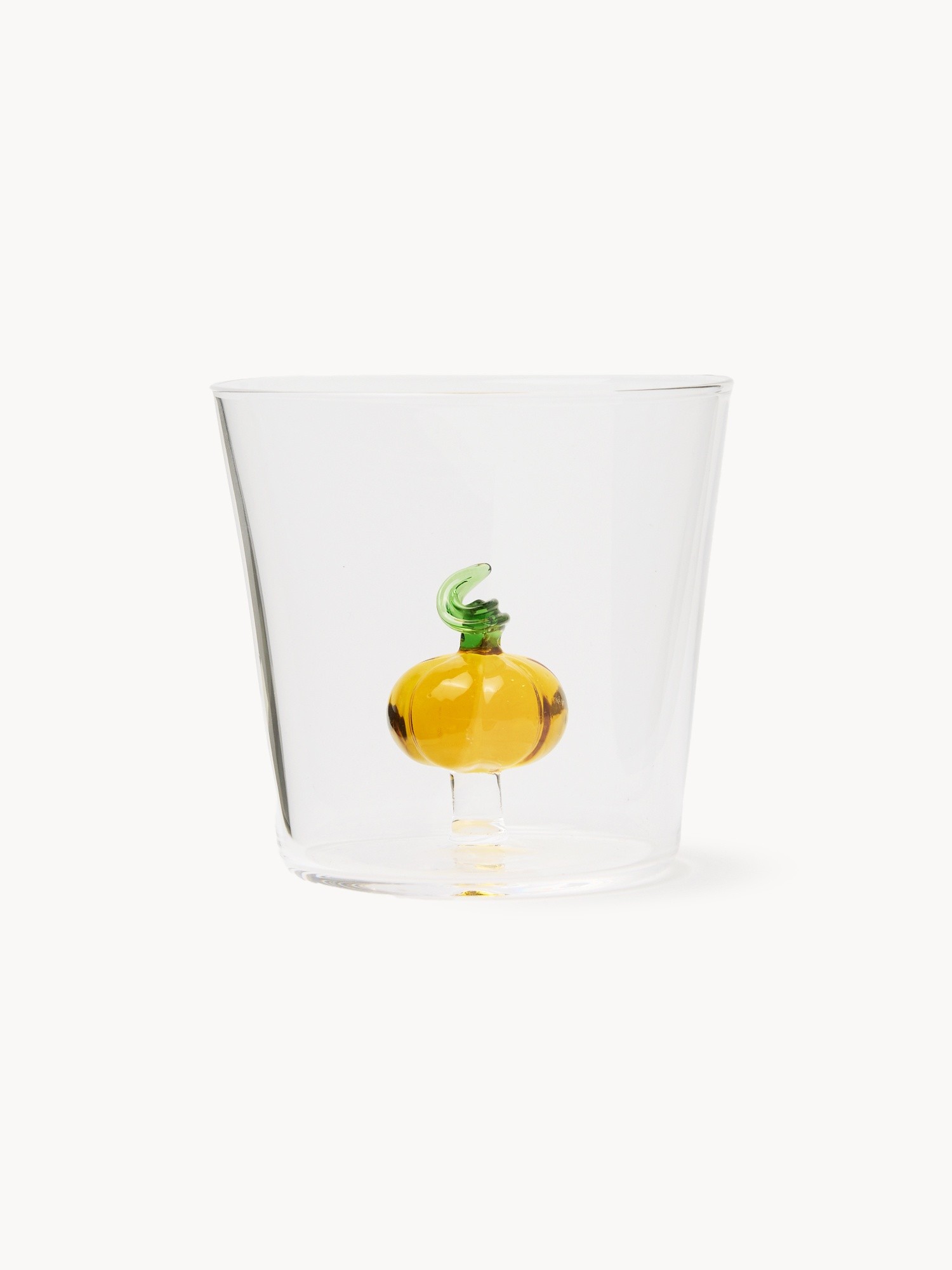 Borosilicate glass tumbler with pumpkin detail, Transparent, large image number 0