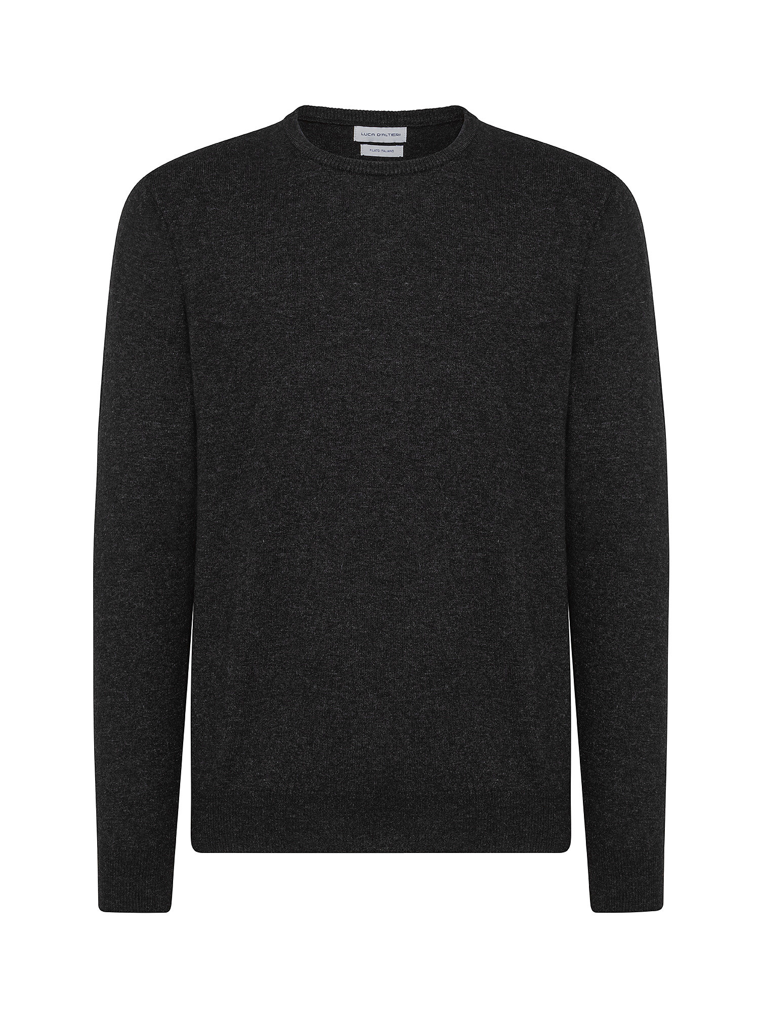 Cashmere Blend crewneck sweater with noble fibers, Anthracite, large image number 0