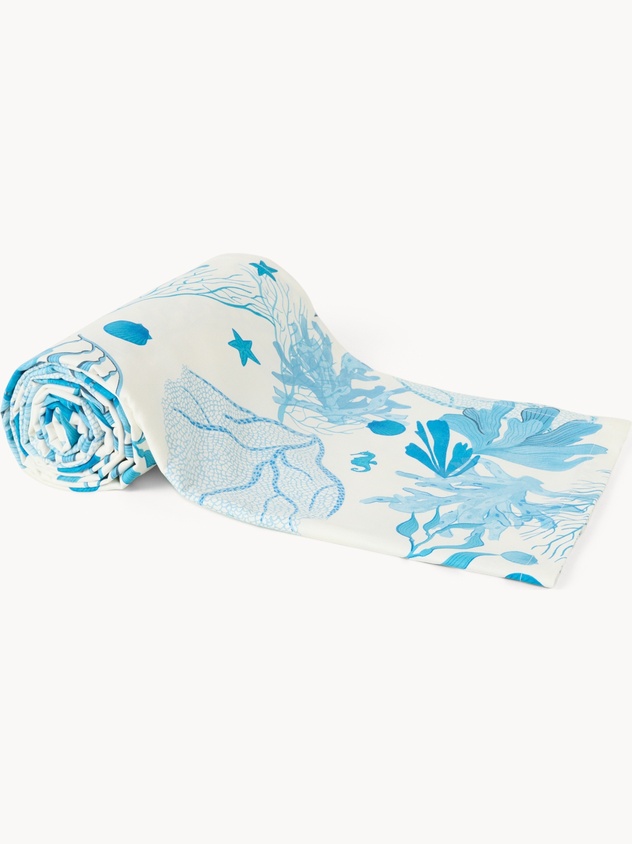 Cotton Panama Throw with Marine Print - Introductory Price