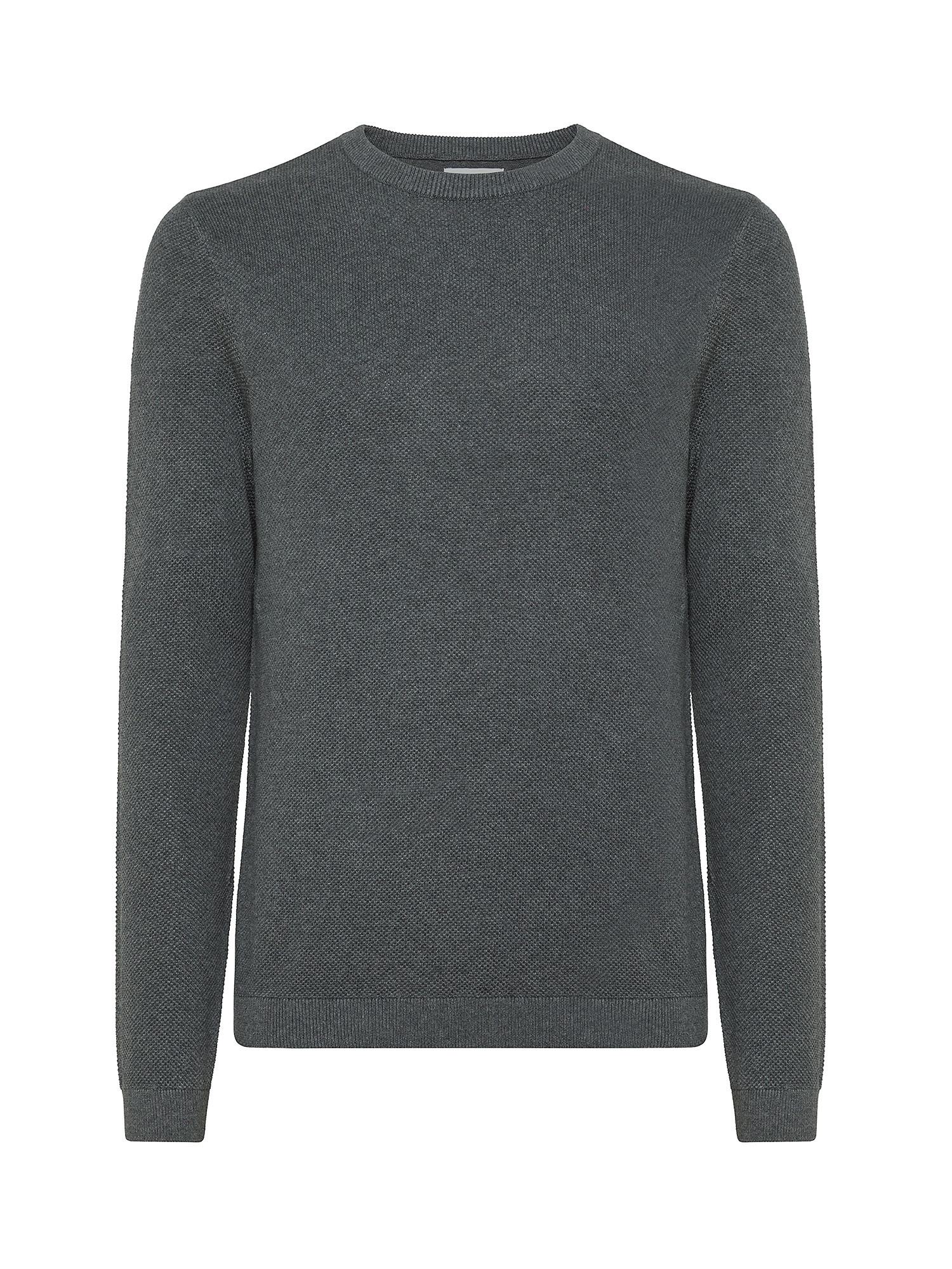 Luca D'Altieri - Crew neck sweater in pure cotton, Grey, large image number 0