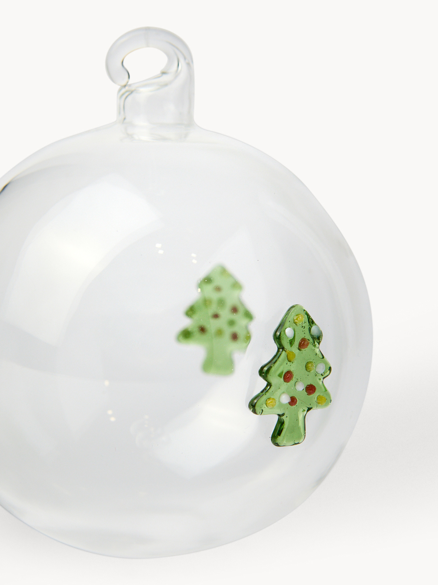 Glass sphere with mini gingerbread decorations, Green, large image number 1
