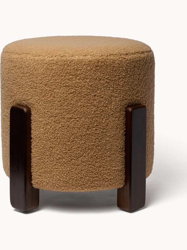 Pouf with teddy-effect upholstery
