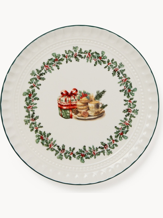 Porcelain bread plate with a Christmas motif