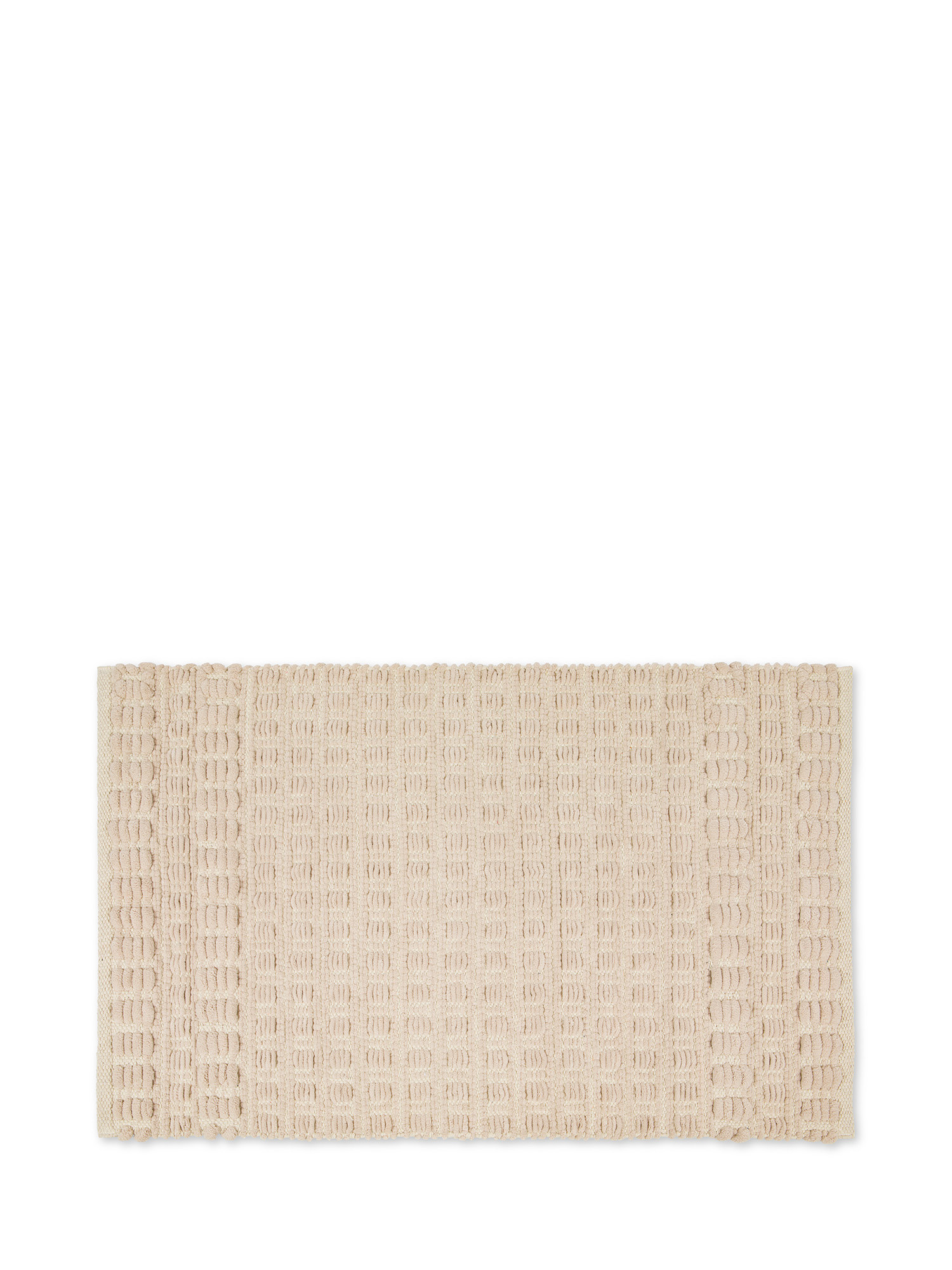 Wrought cotton and chenille bathroom rug, Beige, large image number 0