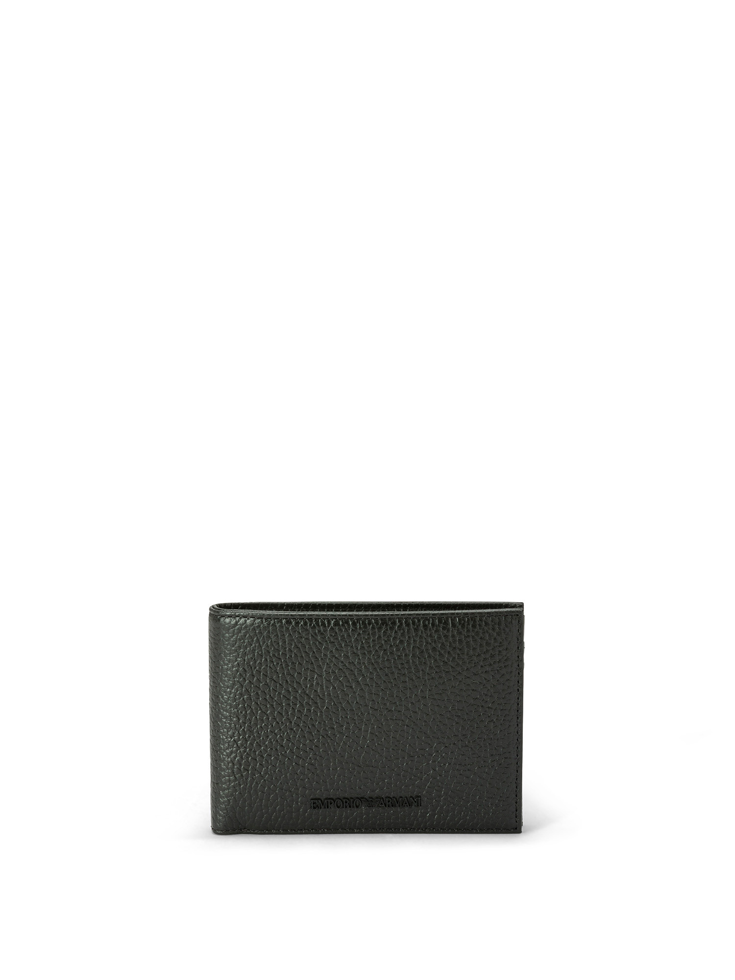Emporio Armani - Tumbled leather wallet, Black, large image number 0