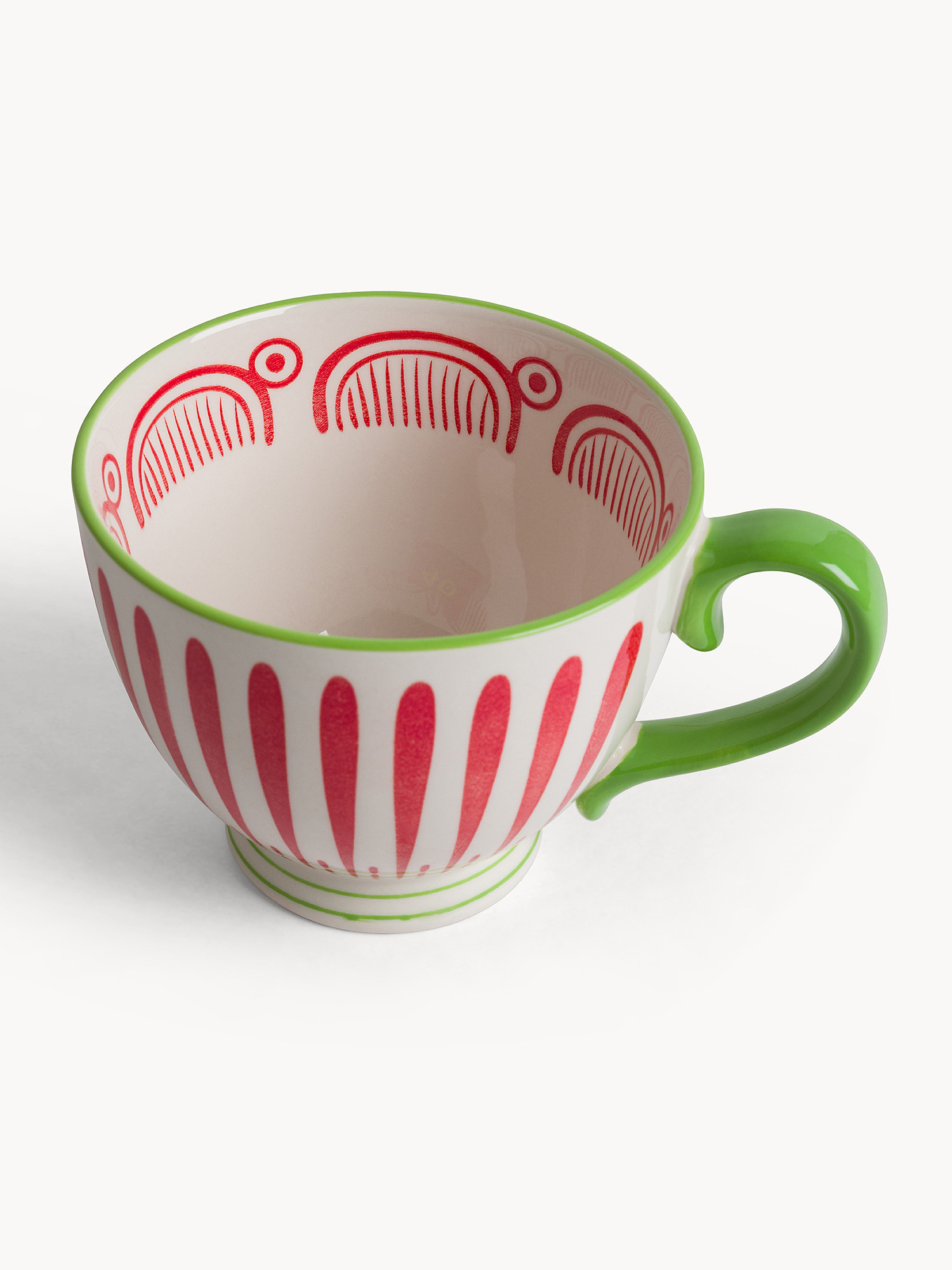 Tazza da colazione in stoneware decorata, Multicolor, large image number 1