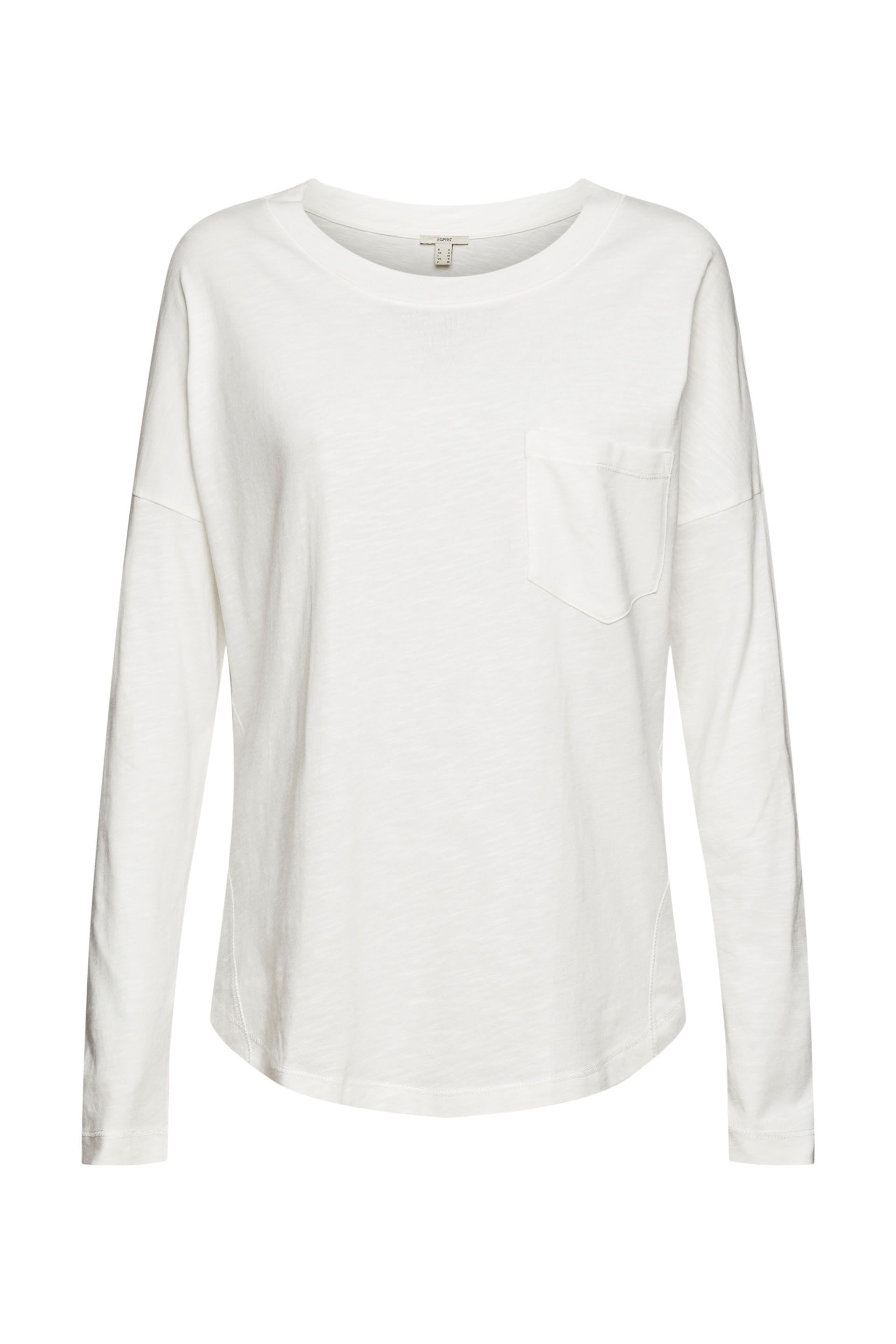 Long-sleeved T-shirt with pocket, White, large image number 0