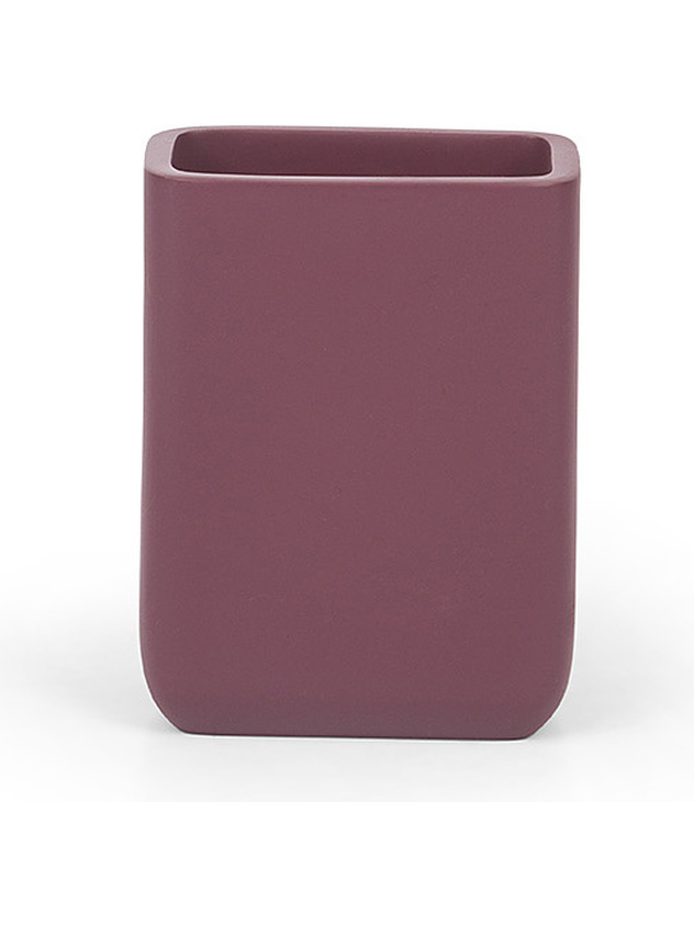 Solid color polyresin toothbrush holder
