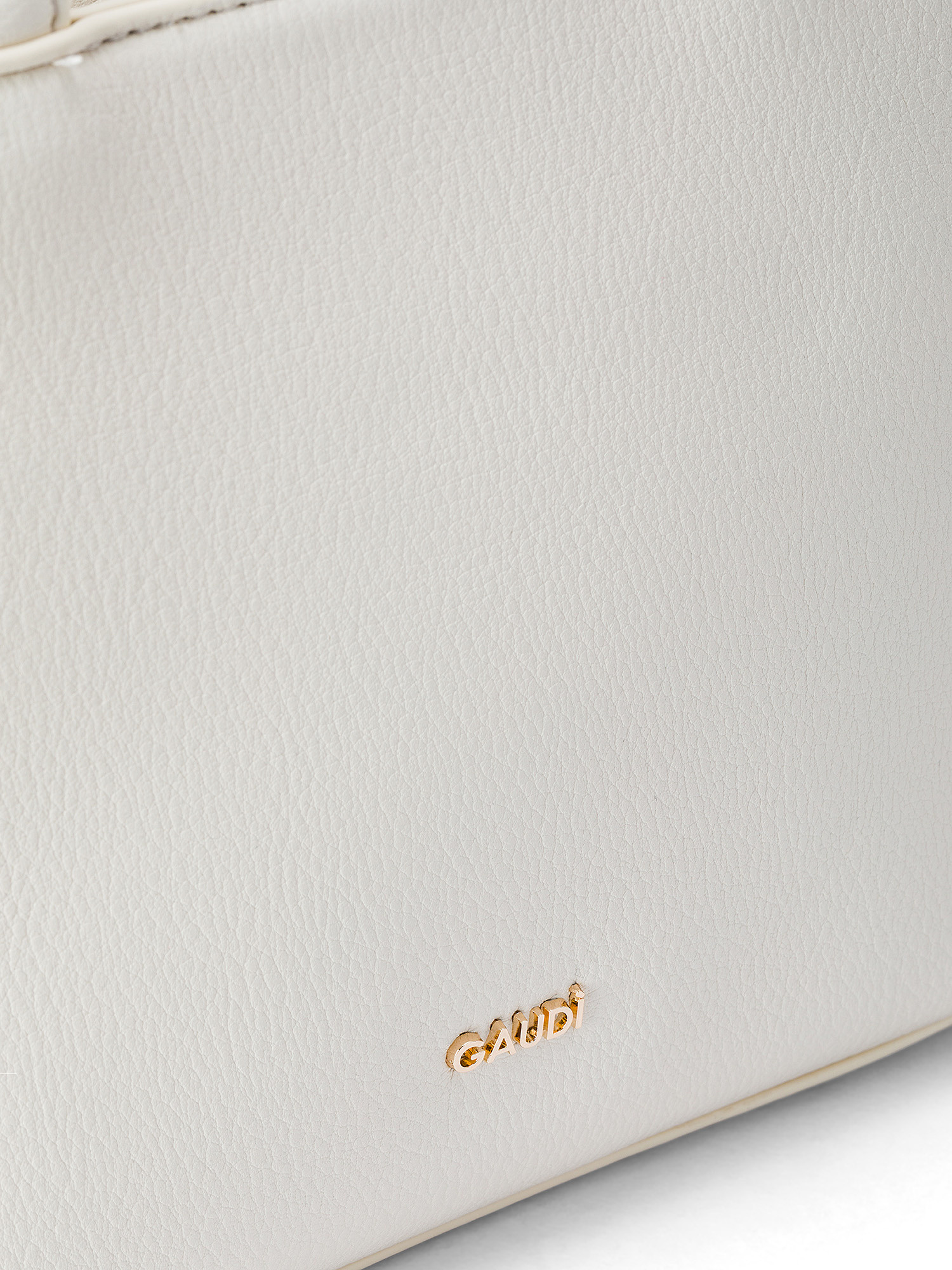 Gaudì - Raffia and imitation leather mini shopping bag, White, large image number 2