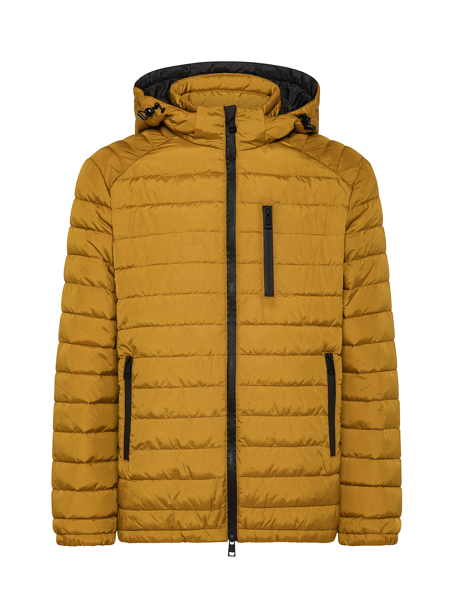 Hooded down jacket, Mustard Yellow, large image number 0