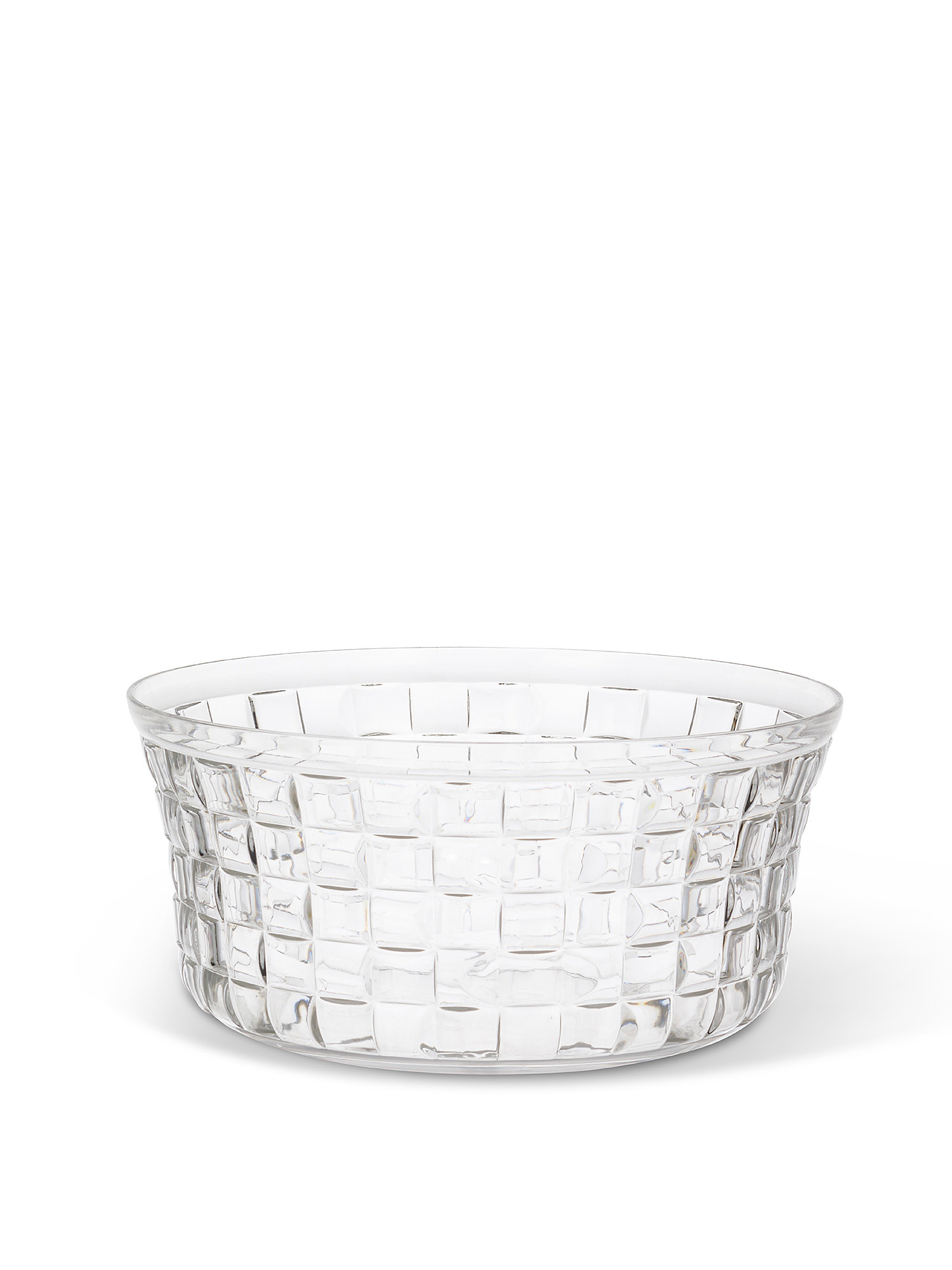 Cube-effect plastic salad bowl, Transparent, large image number 0