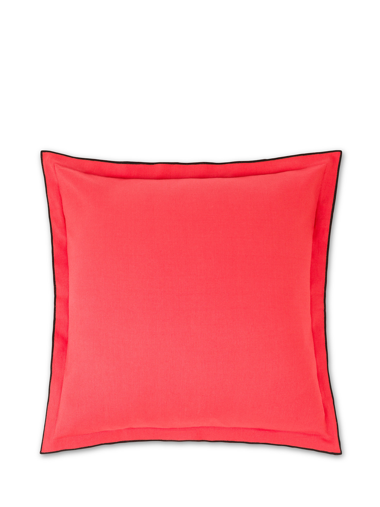 Cuscino cotone con bordo overlock 45x45cm, Rosso, large image number 0
