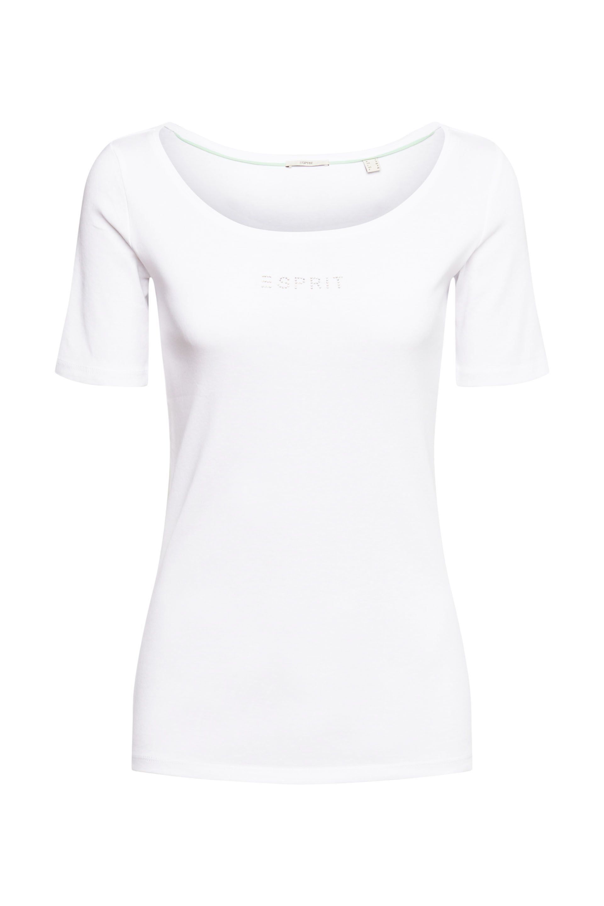 Esprit - T-shirt con logo in cotone, Bianco, large image number 0