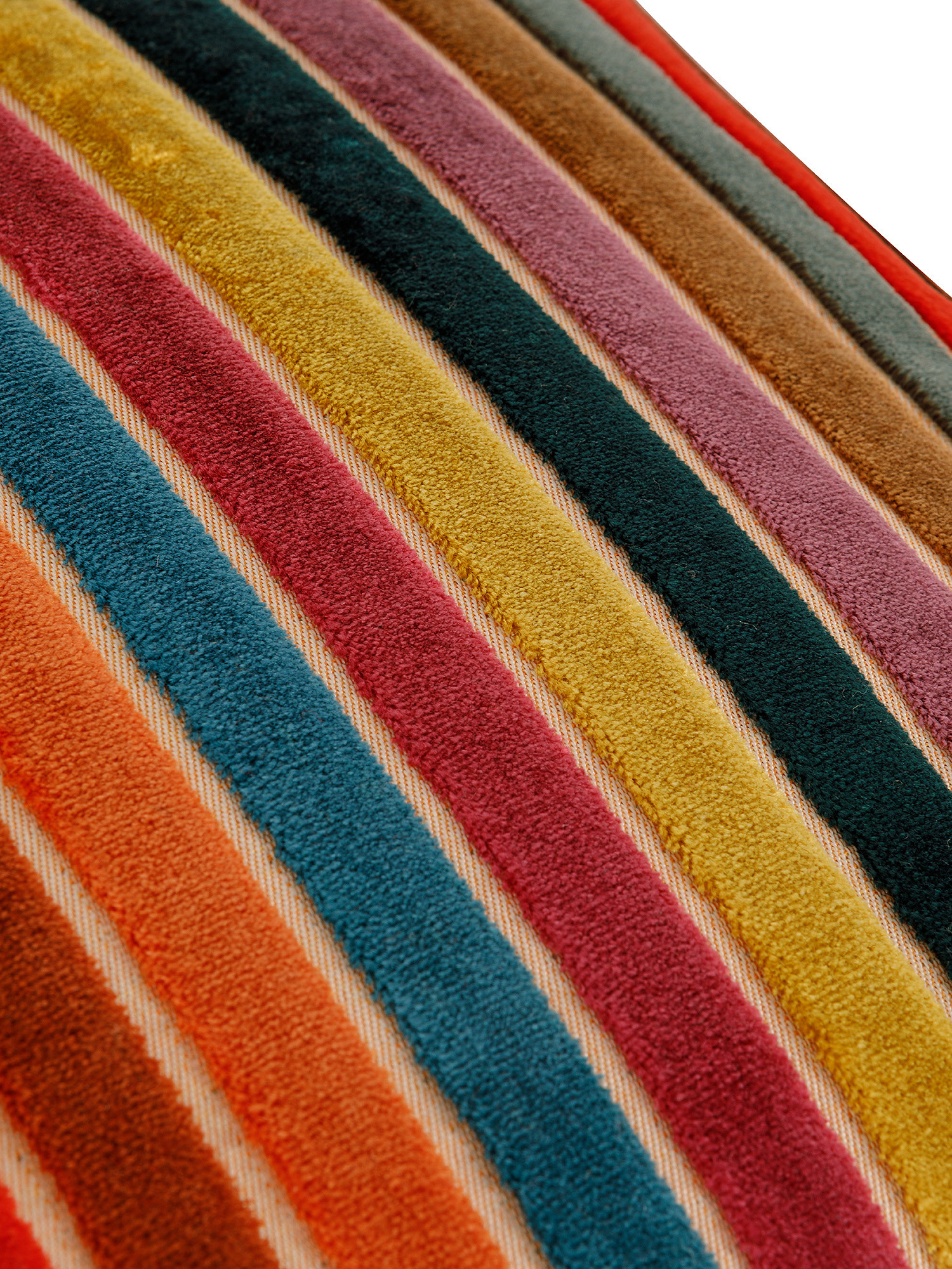 Striped velvet cushion 35x55cm, Multicolor, large image number 2