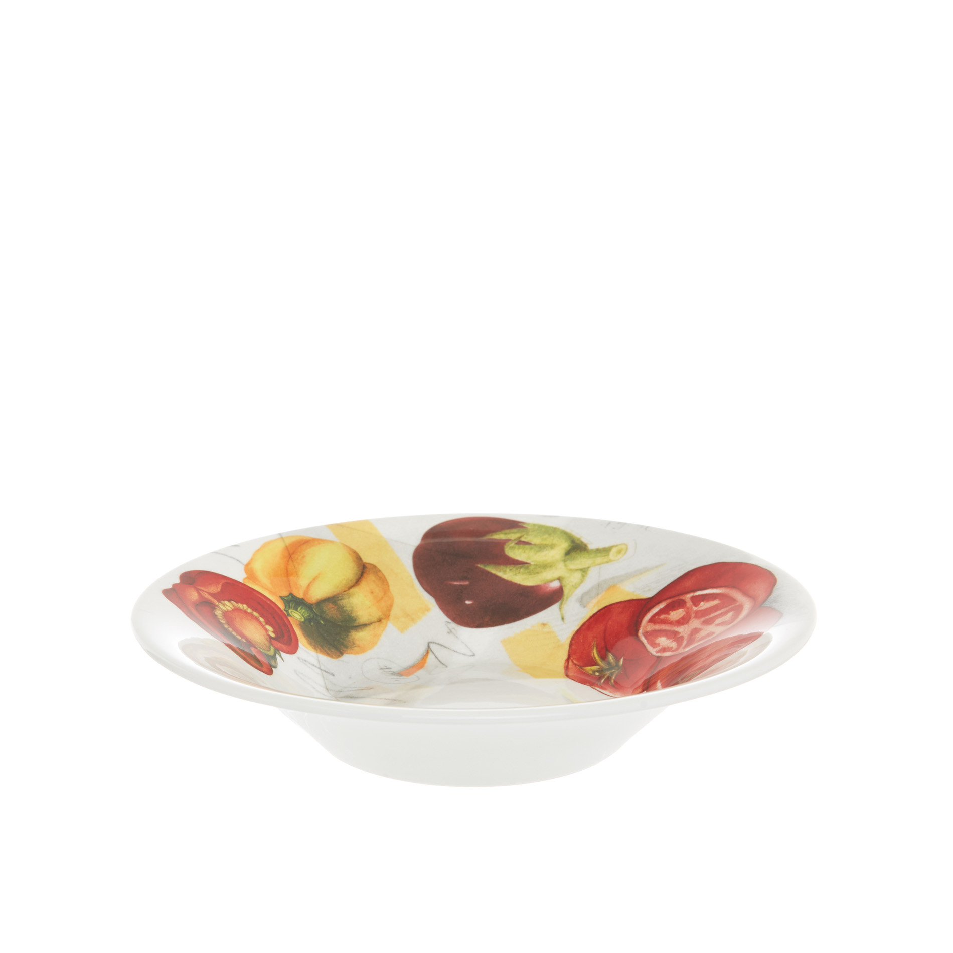 Fine bone china soup bowl with vegan La Cucina Italiana decoration, White, large image number 0