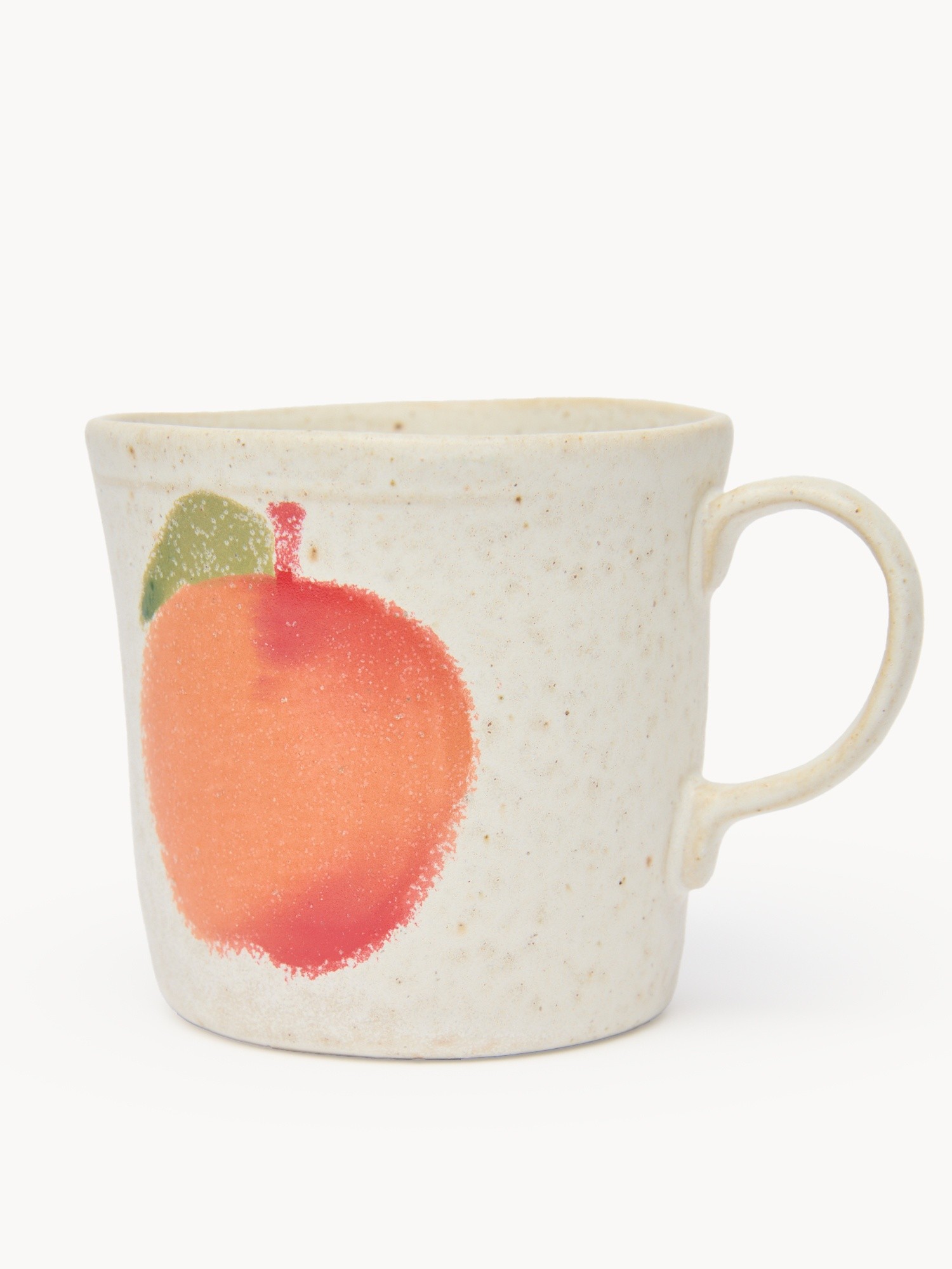 Tazza caff&egrave; in ceramica motivo frutta, Crema, large image number 1