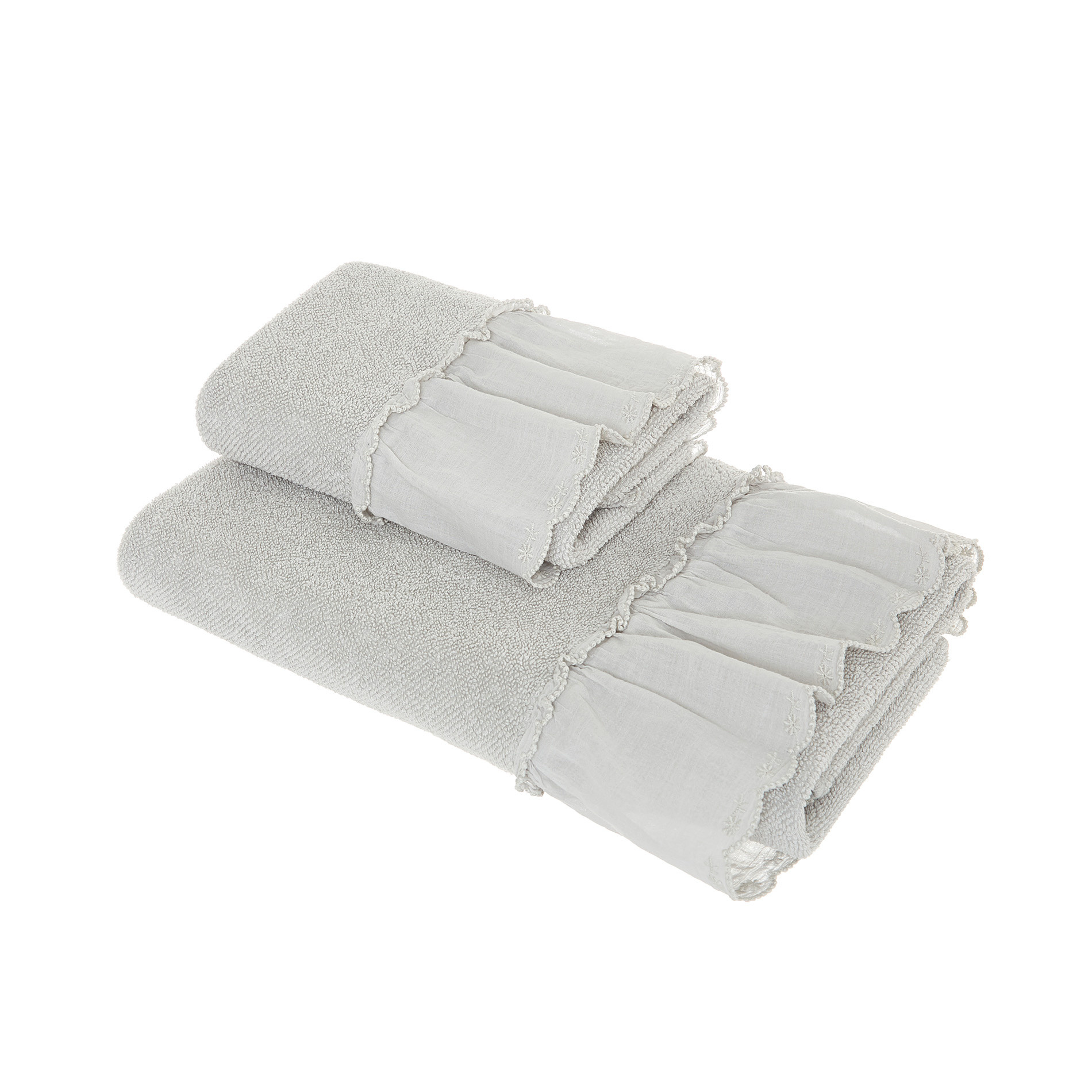 Portofino cotton towel with voile edge, Light Grey, large image number 0