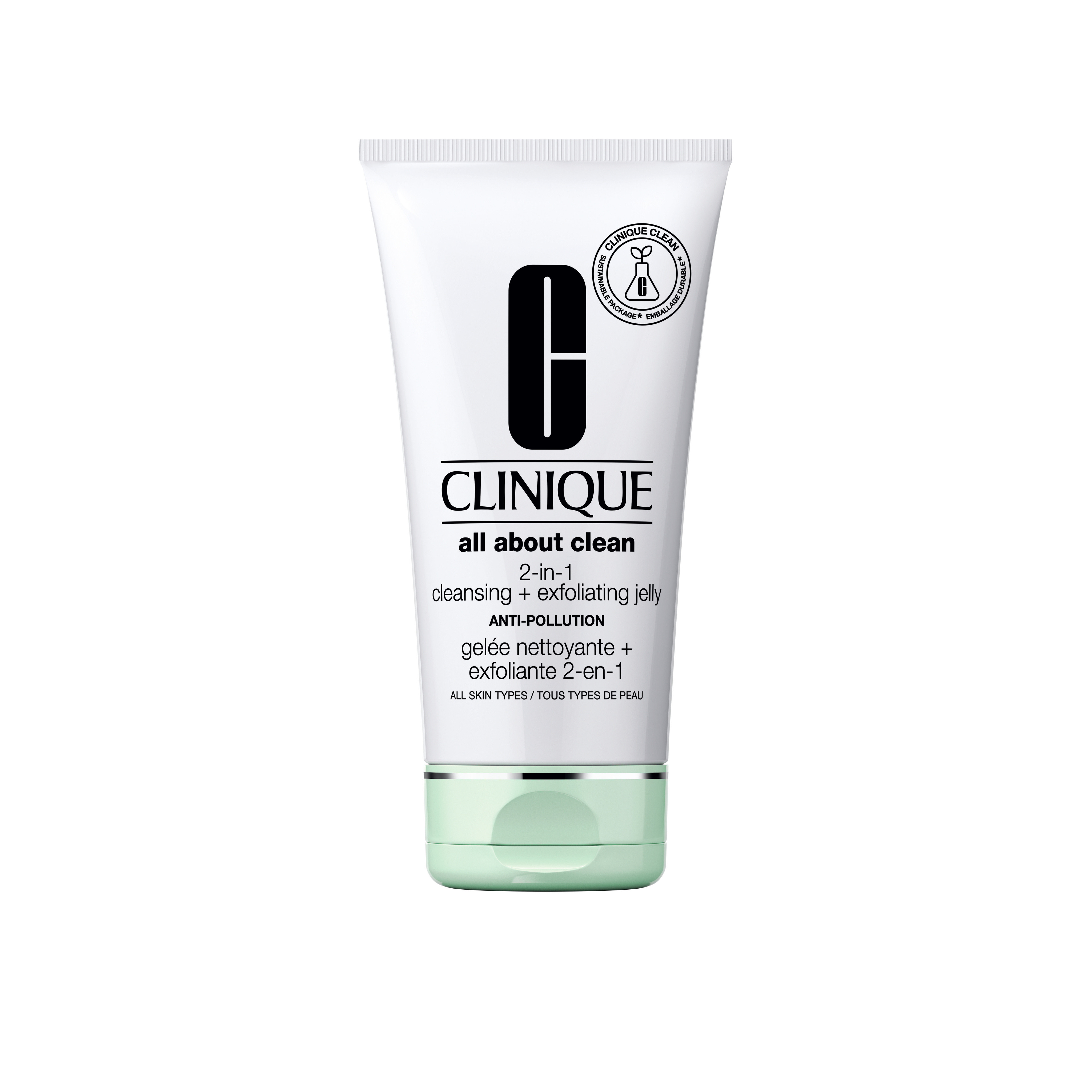 Clinique all about clean 2 in 1 cleansing + exfoliating jelly, Bianco, large image number 0