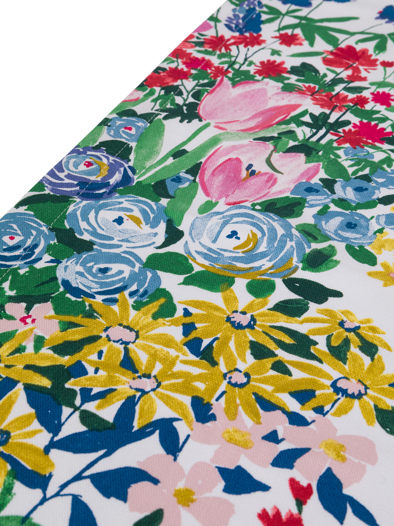 Runner panama di cotone stampa fiori, Multicolor, large image number 1