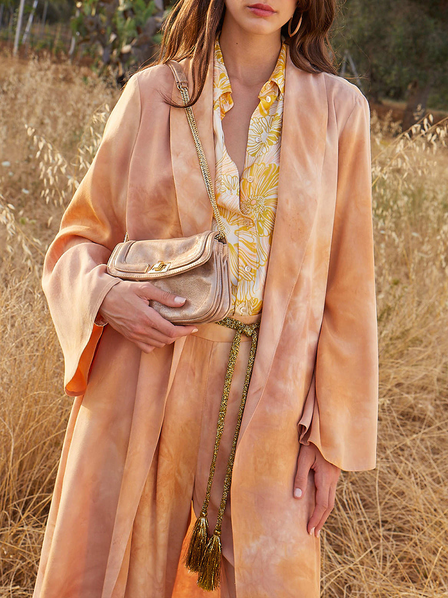 Momonì - Amandine coat in tie-dyed viscose, Multicolor, large image number 1