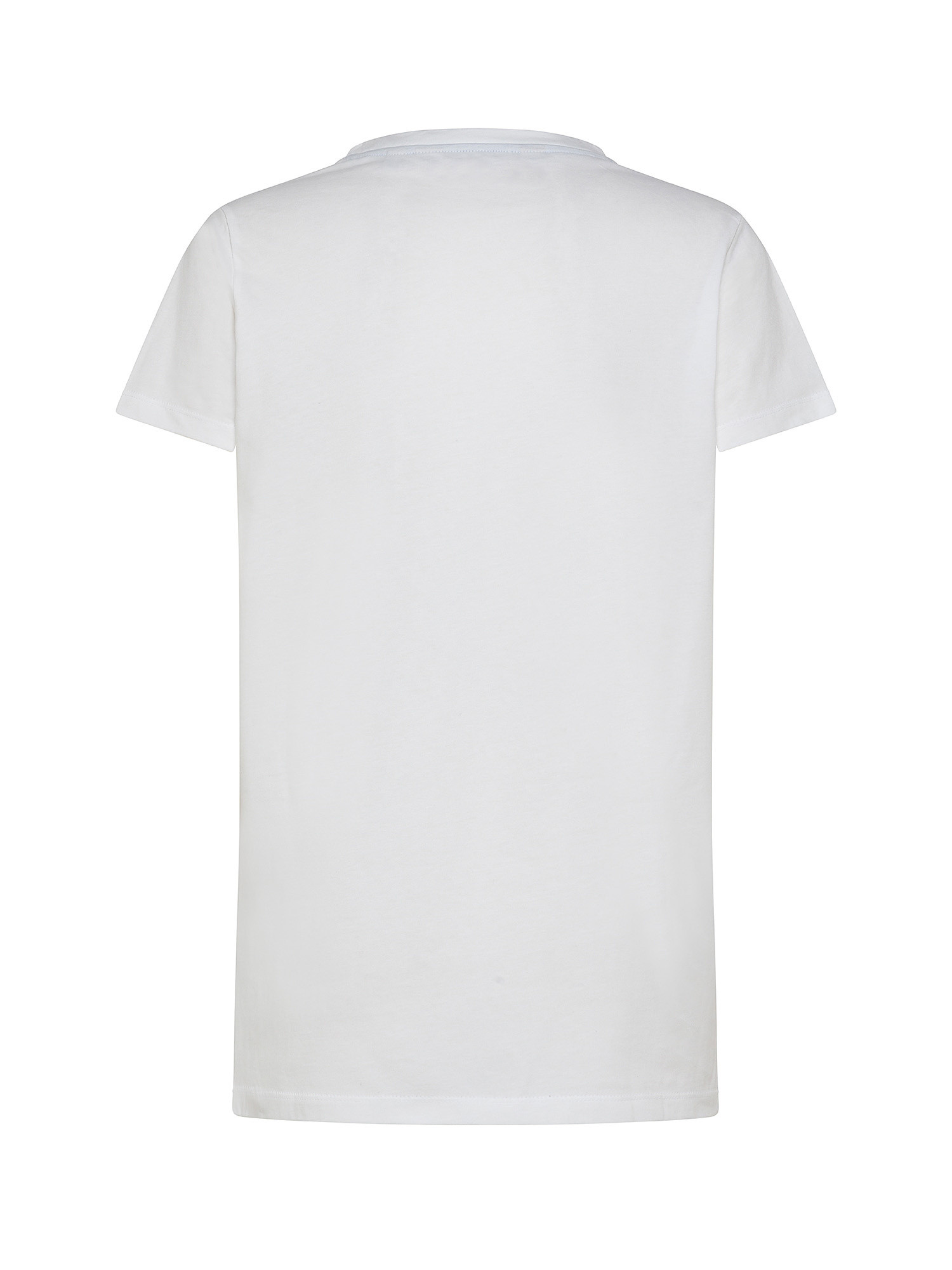 T-shirt basic puro cotone tinta unita, Bianco, large image number 1