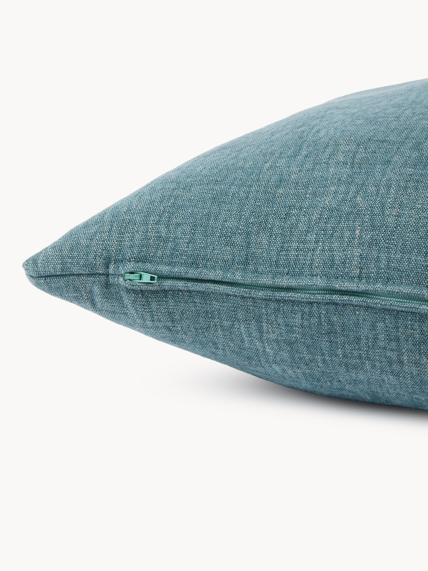 Cuscino con lino made in Italy 45x45cm, Verde salvia, large image number 1