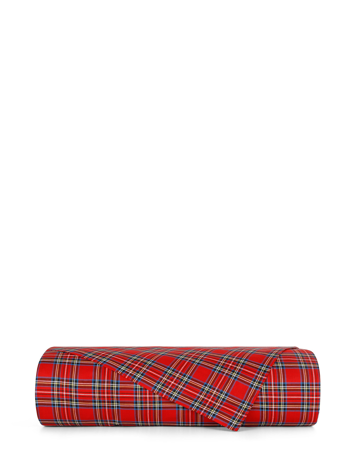 Warm tartan cotton duvet cover, Red, large image number 1