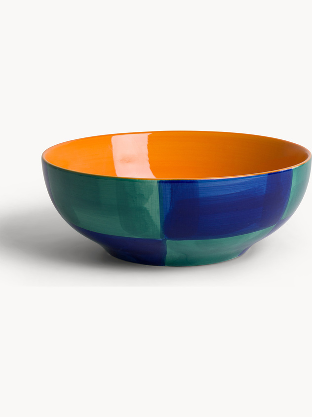 Striped ceramic salad bowl