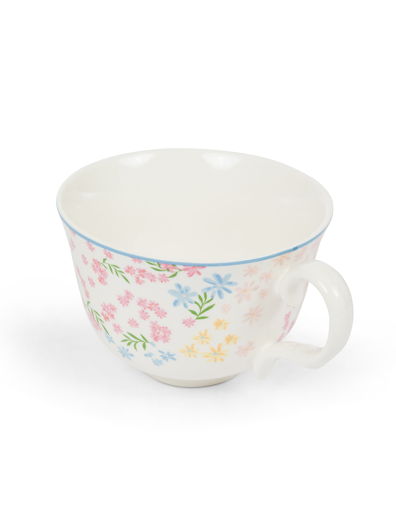New bone china breakfast cup with little flowers motif, Light Blue, large image number 1