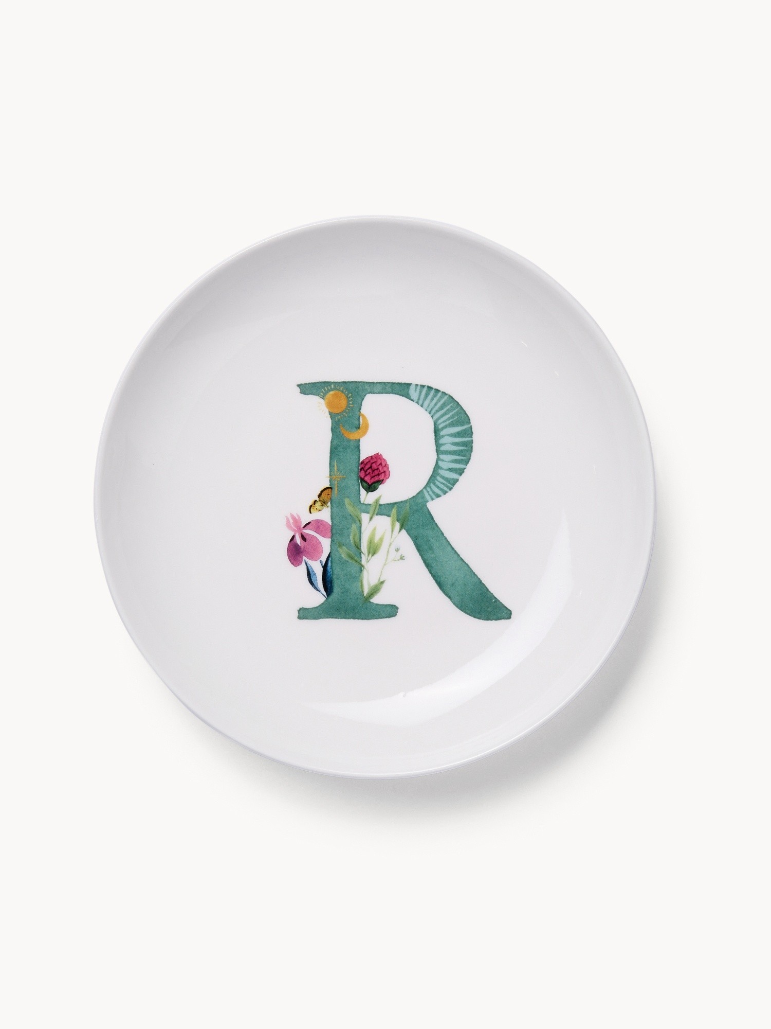 Piattino pane in new bone china lettera R, Bianco 1, large image number 1