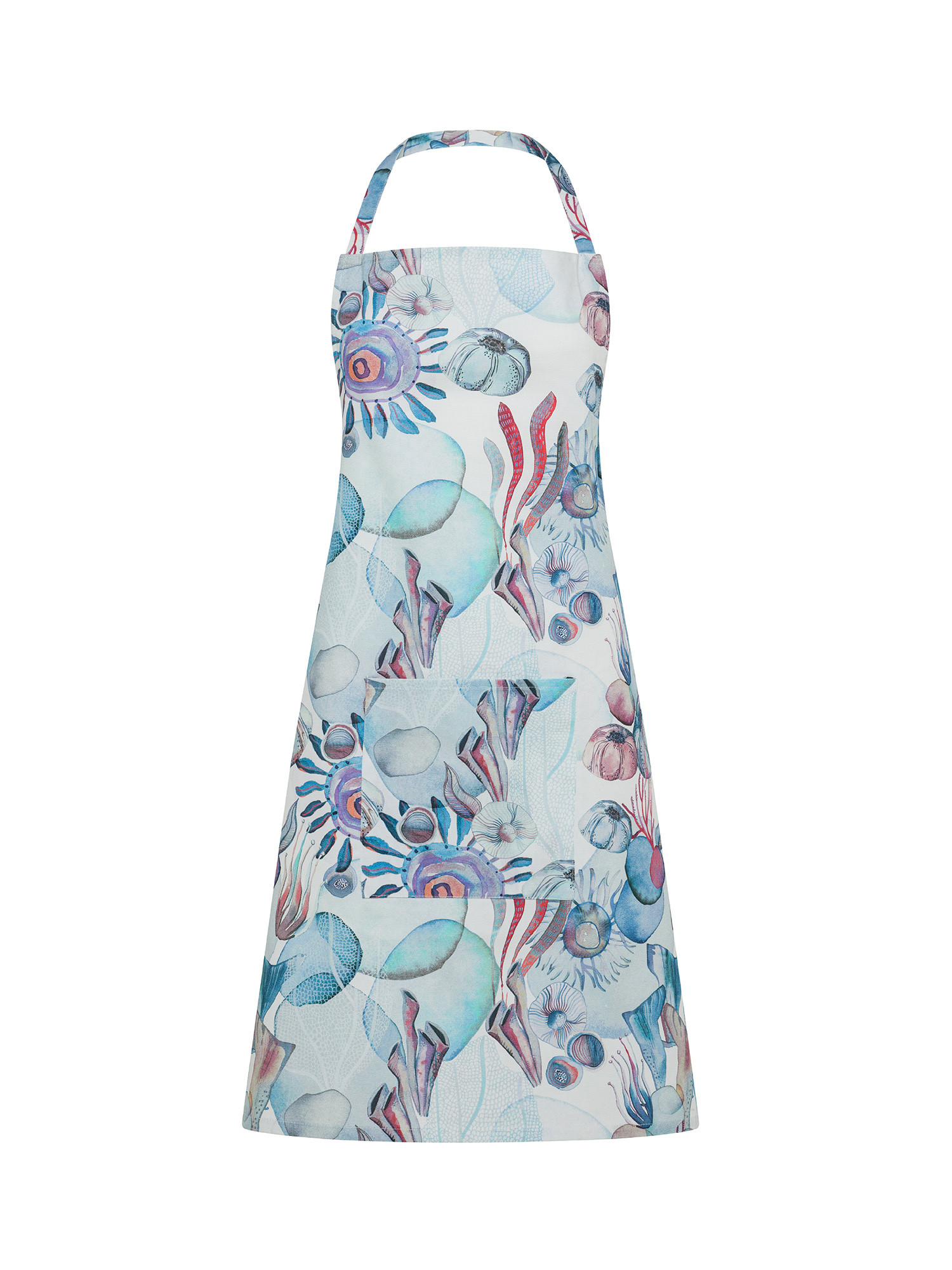 Bib apron with seabed print, Multicolor, large image number 0