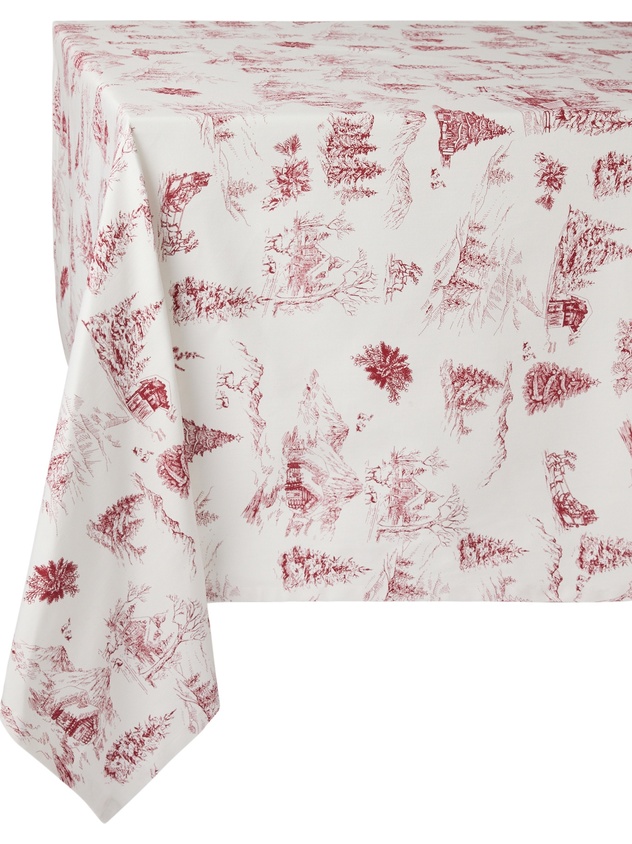 Tovaglia in twill di puro cotone stampa Toile de Jouy