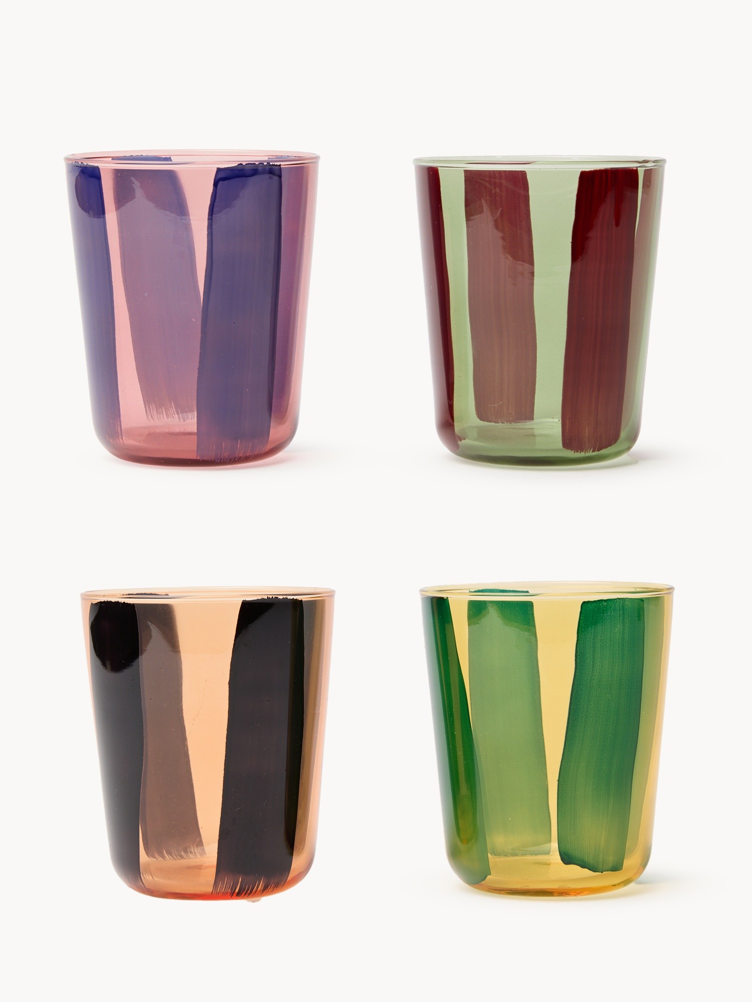 Set of 4 colored glasses, Multicolor, large image number 0