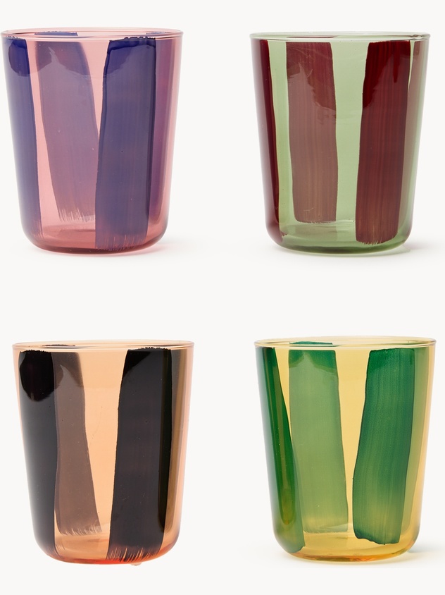 Set of 4 colored glasses