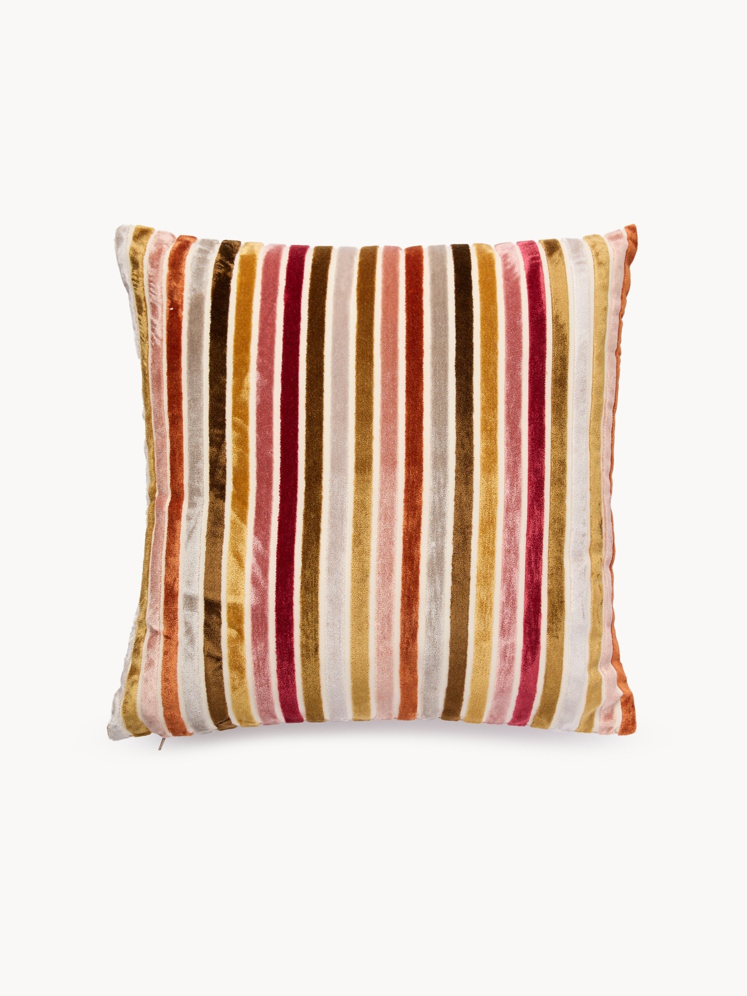 43x43 cm cushion in striped jacquard velvet, Grey, large image number 5