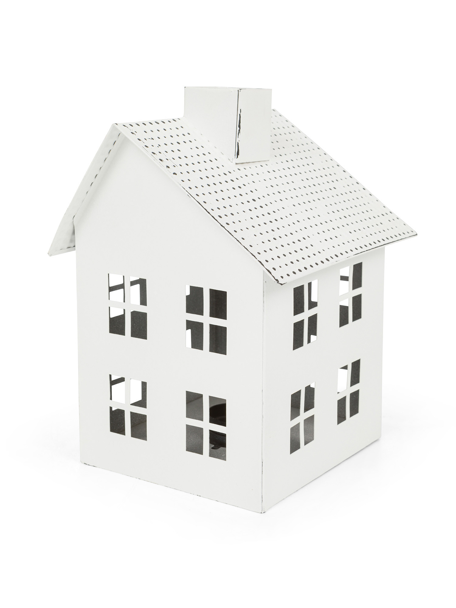 Painted metal house lantern, White, large image number 1