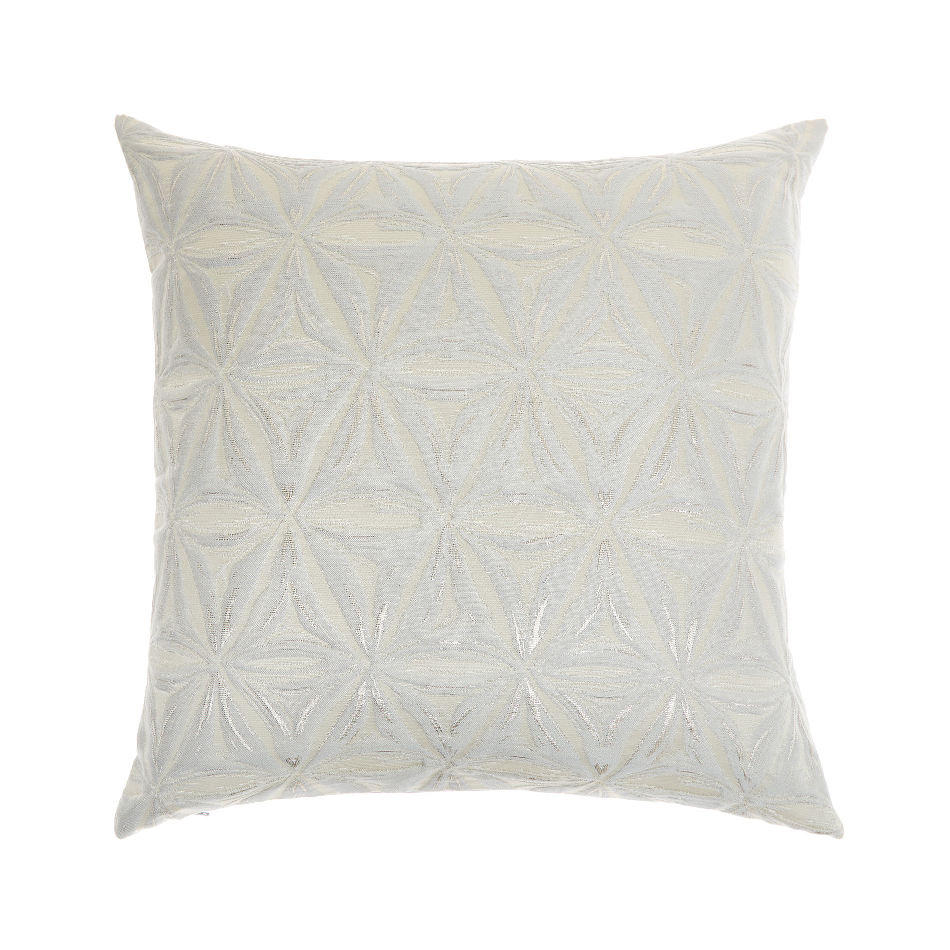 Jacquard cushion geometric motifs 45x45cm, Pearl Grey, large image number 0
